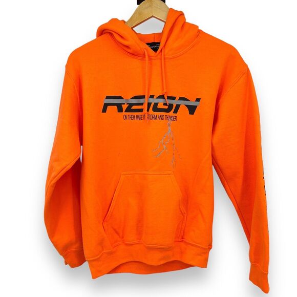 Gifts of Fortune Reign Orange Thunderstorm Skull Hoodie Men's S - Picture 1 of 10